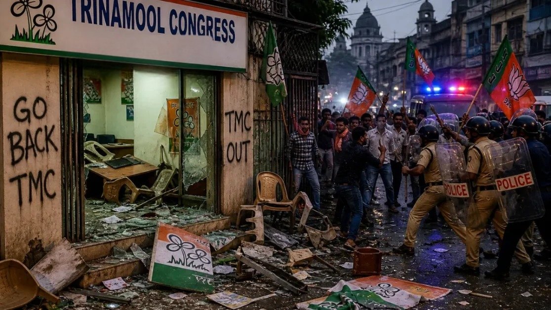 Post-Poll Violence Erupts In West Bengal; Security Personnel Fired Upon
